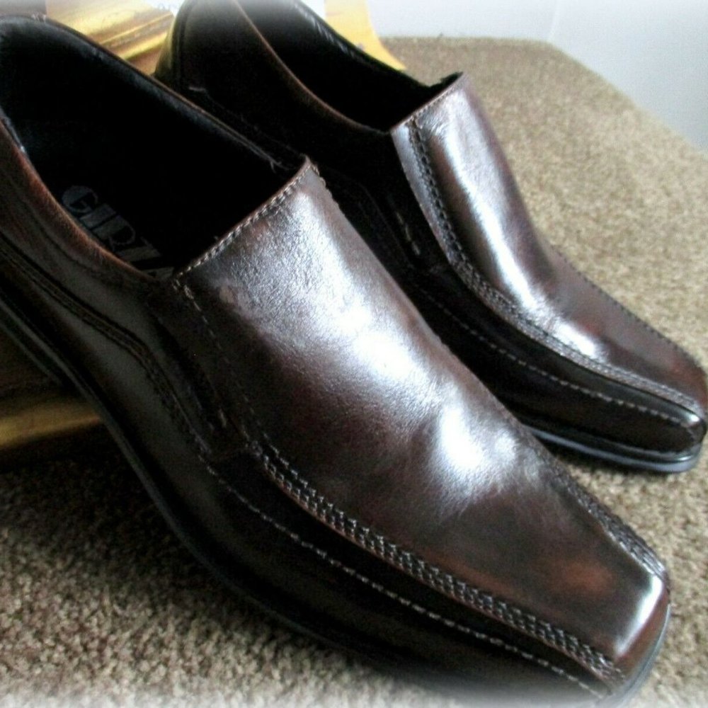 8.5  Mens Brown Leather Dress Casual Loafer Girza